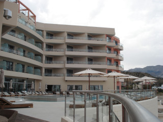 Hotel Balkonies with glass balustrade